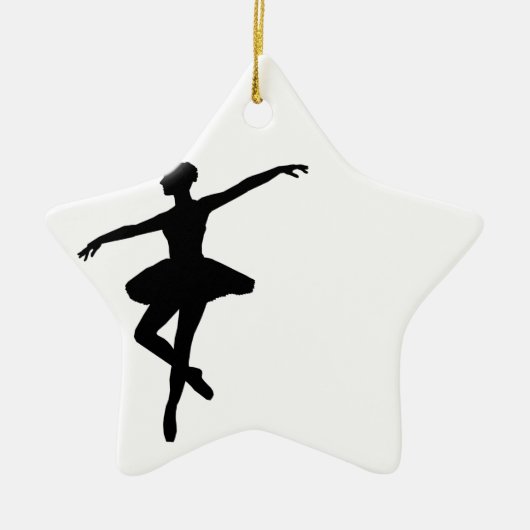 Eenvoudig Ballet Zwart Wit Ballerina Keramisch Ornament (Voorkant)