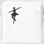 Eenvoudig Ballet Zwart Wit Ballerina Rechthoekige Sticker (Tas)