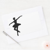 Eenvoudig Ballet Zwart Wit Ballerina Rechthoekige Sticker (Envelop)