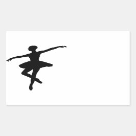 Eenvoudig Ballet Zwart Wit Ballerina Rechthoekige Sticker