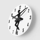 Eenvoudig Ballet Zwart Wit Ballerina Ronde Klok (Hoek)