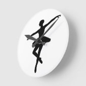 Eenvoudig Ballet Zwart Wit Ballerina Ronde Klok (Hoek)