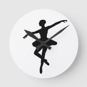 Eenvoudig Ballet Zwart Wit Ballerina Ronde Klok