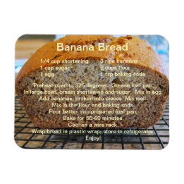 Eenvoudig bananenbrood recept op een magneet
