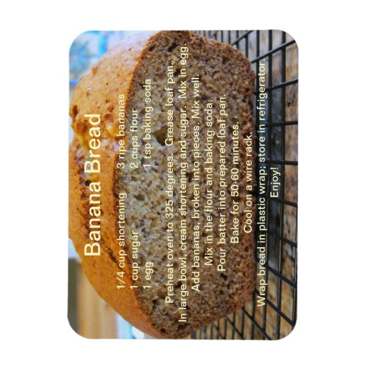 Eenvoudig bananenbrood recept op een magneet (Verticaal)