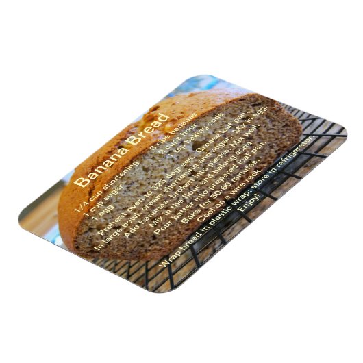 Eenvoudig bananenbrood recept op een magneet (Linkerzijde)