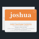 EENVOUDIG BAR MITZVAH coole moderne naam ster oran Kaart<br><div class="desc">Een trendy, eenvoudig ontwerp voor de BAR MITZVAH UITNODIGINGEN van uw kind. Wow je vrienden en familie met dit kleine aantal ;DSetup als een sjabloon het is eenvoudig voor u om uw eigen gegevens toe te voegen, voeg uw foto of druk op de knop aanpassen en u kunt tekst, lettertypen,...</div>