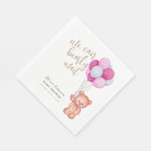 Eenvoudig Barly Wachten Beer Roze Ballon Baby show Servet (Hoek)