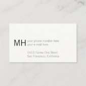 Eenvoudig & Basic Professioneel Wit Visitekaartje (Achterkant)