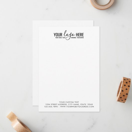 Eenvoudig Basic - uw bedrijf dat Logo brandt Notitiekaartje (Voorkant / Achterkant in situ)