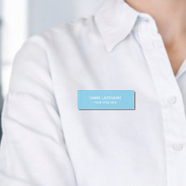 Eenvoudig Basis Hemelblauw Minimaal Modern Naambadge