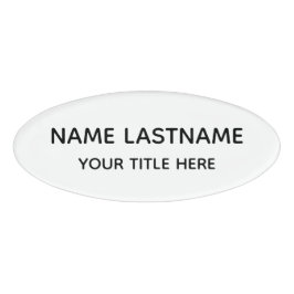 Eenvoudig Basis Minimaal Wit Modern Zwart Titel Naambadge