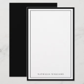 Eenvoudig Basis Persoonlijk Zwart Rand Briefpapier (Voorkant / Achterkant)