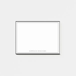 Eenvoudig Basis Persoonlijk Zwart Rand Briefpapier Post-it® Notes