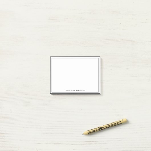 Eenvoudig Basis Persoonlijk Zwart Rand Briefpapier Post-it® Notes (Op bureau)
