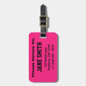Eenvoudig Basis (Roze) Bagagelabel (Voorkant verticaal)