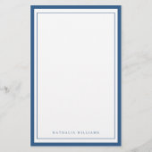Eenvoudig Basisch Briefpapier met Marineblauwe Ran (Voorkant)