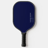 Eenvoudig/basisch donkerblauw monogram Naam + Cont Pickleball Paddle (Achterkant)