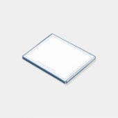Eenvoudig Basisch Schrijfpapier met Marineblauwe R Post-it® Notes (Schuin)