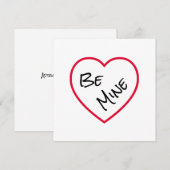 Eenvoudig Be Mine Open Rode Hart Valentijnsdag Kaa Feestdagenkaart (Voorkant / Achterkant)