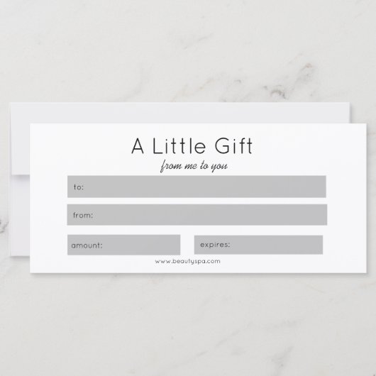 Eenvoudig Beauty Salon Makeup Custom Cadeaucertifi (Voorkant)