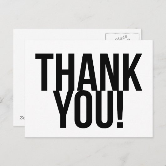 Eenvoudig bedankt briefkaart (Voorkant / Achterkant)