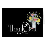 Eenvoudig bedankt design met Bouquet in een Bucket (Voorkant Horizontaal)