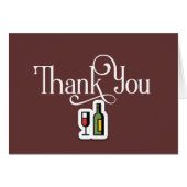 Eenvoudig bedankt design met wijnglas en flesje (Voorkant Horizontaal)