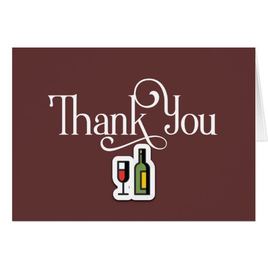 Eenvoudig bedankt design met wijnglas en flesje (Voorkant Horizontaal)