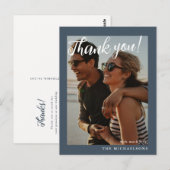 Eenvoudig bedankt Foto Weduwblauw Briefkaart (Voorkant / Achterkant)