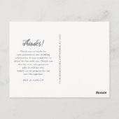 Eenvoudig bedankt Foto Weduwblauw Briefkaart (Achterkant)