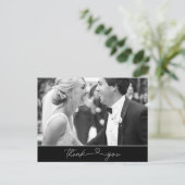 Eenvoudig bedankt Je hartlijnschrift Foto bruiloft Briefkaart (Staand voorkant)