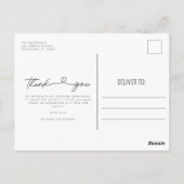 Eenvoudig bedankt Je hartlijnschrift Foto bruiloft Briefkaart (Achterkant)