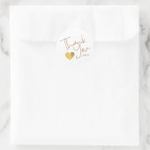 Eenvoudig bedankt koper + Gold Heart Handschrift Ronde Sticker (Tas)
