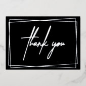 Eenvoudig Bedankt met Lijst Folie Uitnodiging (Voorkant)