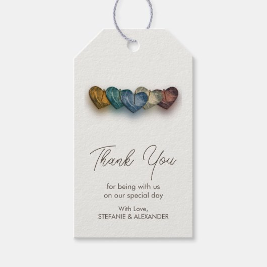 Eenvoudig Bedankt script moderne bruiloft Dank u Cadeaulabel (Voorkant)