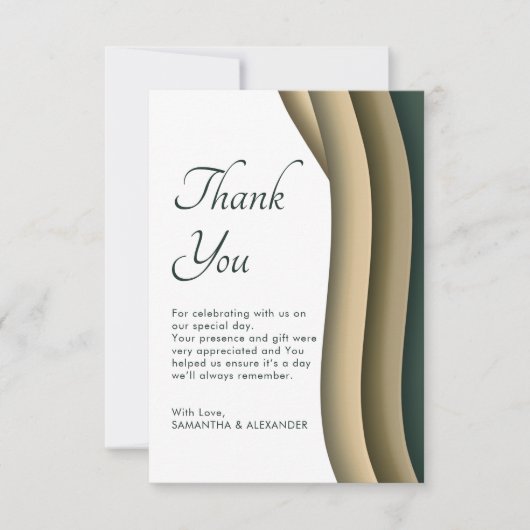 Eenvoudig Bedankt script moderne bruiloft - Hartel (Voorkant)