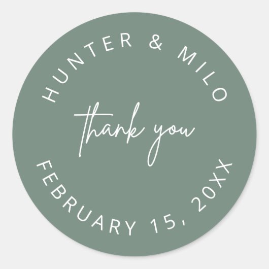 Eenvoudig bedankt voor de Sticker voor de etikette (Voorkant)