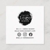 Eenvoudig bedankt voor het hart voor kleine bedrij vierkante visitekaartje (Achterkant)