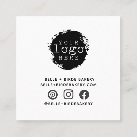 Eenvoudig bedankt voor het hart voor kleine bedrij vierkante visitekaartje (Achterkant)