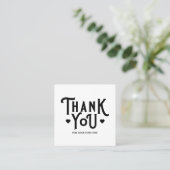 Eenvoudig bedankt voor het hart voor kleine bedrij vierkante visitekaartje (Staand voorkant)