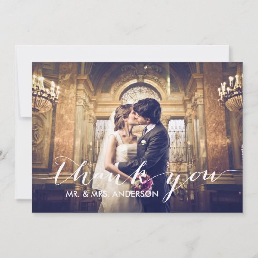 Eenvoudig bedankt voor je bruiloft fotokaart (Voorkant)