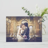 Eenvoudig bedankt voor je bruiloft fotokaart (Staand voorkant)