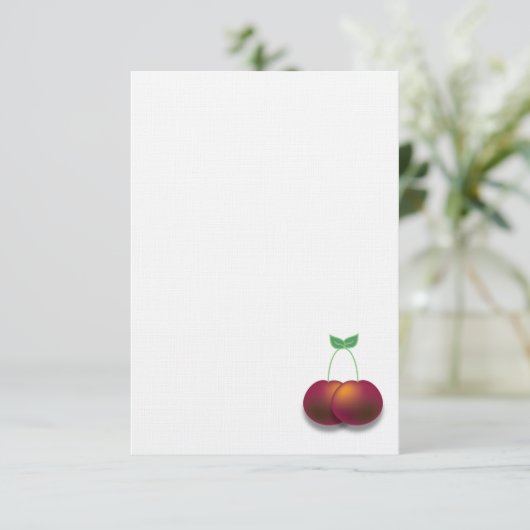 Eenvoudig bedankt voor je Cherry Note Card Kaart (Staand voorkant)