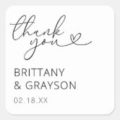 Eenvoudig bedankt voor je huwelijk vierkante sticker (Voorkant)