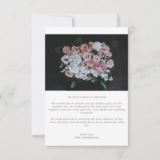 Eenvoudig bedankt voor je script bruiloft-kaarten (Achterkant)