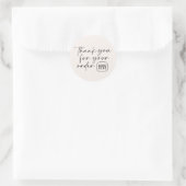 Eenvoudig Bedankt Voor Uw Bestelling Script  Ronde Sticker (Tas)