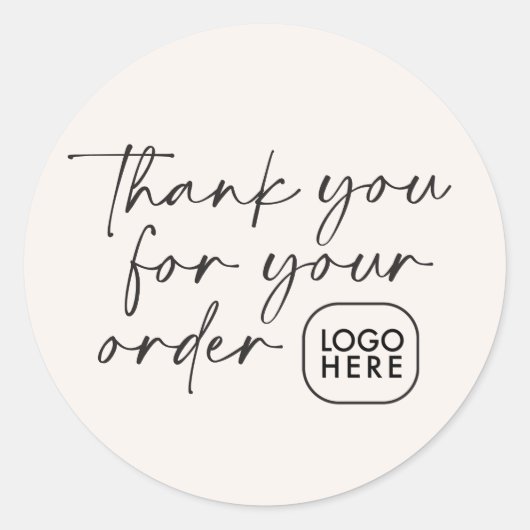 Eenvoudig Bedankt Voor Uw Bestelling Script  Ronde Sticker (Voorkant)
