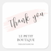 Eenvoudig Bedankt Winkelverpakking Verzending Vierkante Sticker (Voorkant)