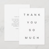 Eenvoudig bedankt, zo veel vlakke Kaart (Voorkant / Achterkant)